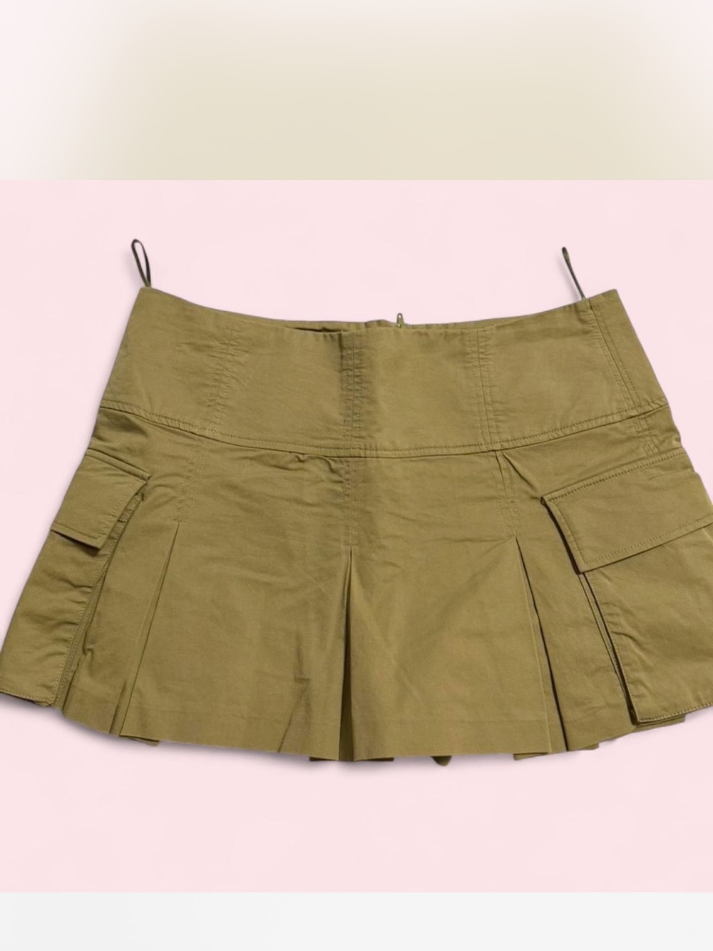 Zara olive green cargo skirt